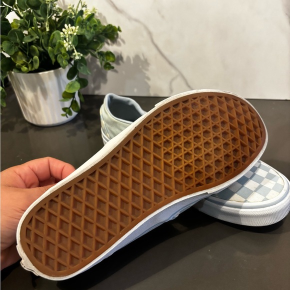 Vans Gray and White Checkered Slip-On Loafers - Picture 4 of 7